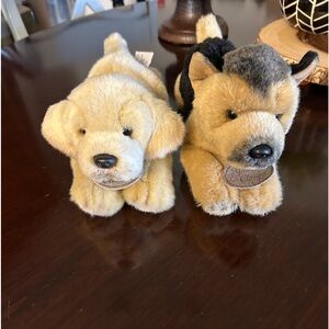 2 Russ 1 German Shepherd Plush stuffed Dog stuffed animal 12in 1 Golden Labrador